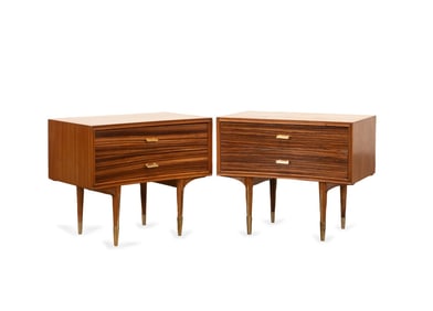 PAiR OF MCM ROSEWOOD NIGHTSTANDS - MANNER OF PONTI