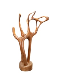 VJ EUDOVIC, 82" TALL ABSTRACT WOOD SCULPTURE