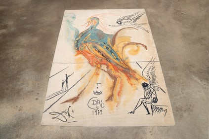 LARGE WOOL AREA RUG, 'LE GRAND PAVON', AFTER DALI