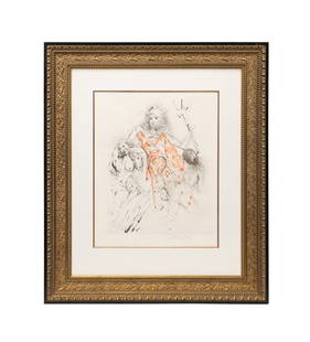 DALI 'NEPTUNE (POSEIDON)' MYTHOLOGY SUITE ETCHING: Salvador Dali (Spanish, 1904-1989). "Neptune (Poseidon)" - circa 1963, etching with aquatint on Japon paper, pencil signed to LR, numbered XII/XX to LL. Framed. Provenance: Private Collection, Roanoke