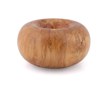ED MOULTHROP TURNED ASH-LEAF MAPLE DONUT VESSEL