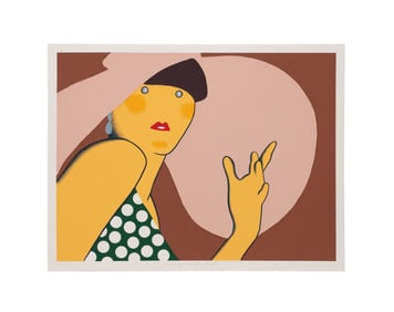 KIKI KOGELNIK 'LADY WITH HAT' 1980 SCREENPRINT