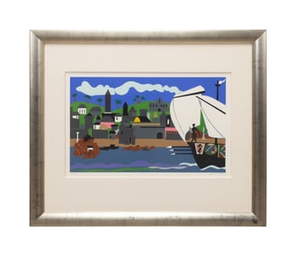 ROMARE BEARDEN 'HOME TO ITHACA' 1979 SCREENPRINT