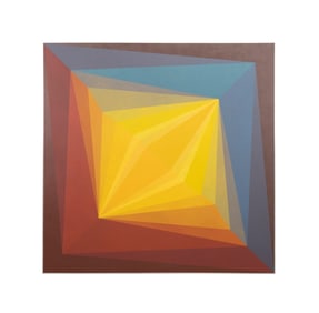 DORIS LEEPER, GEOMETRIC RAINBOW, OIL ON CANVAS