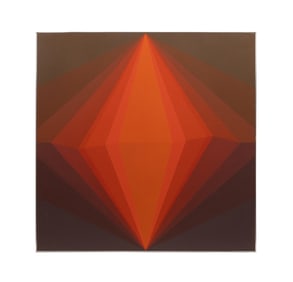 DORIS LEEPER GEOMETRIC PAINTING, OIL ON CANVAS