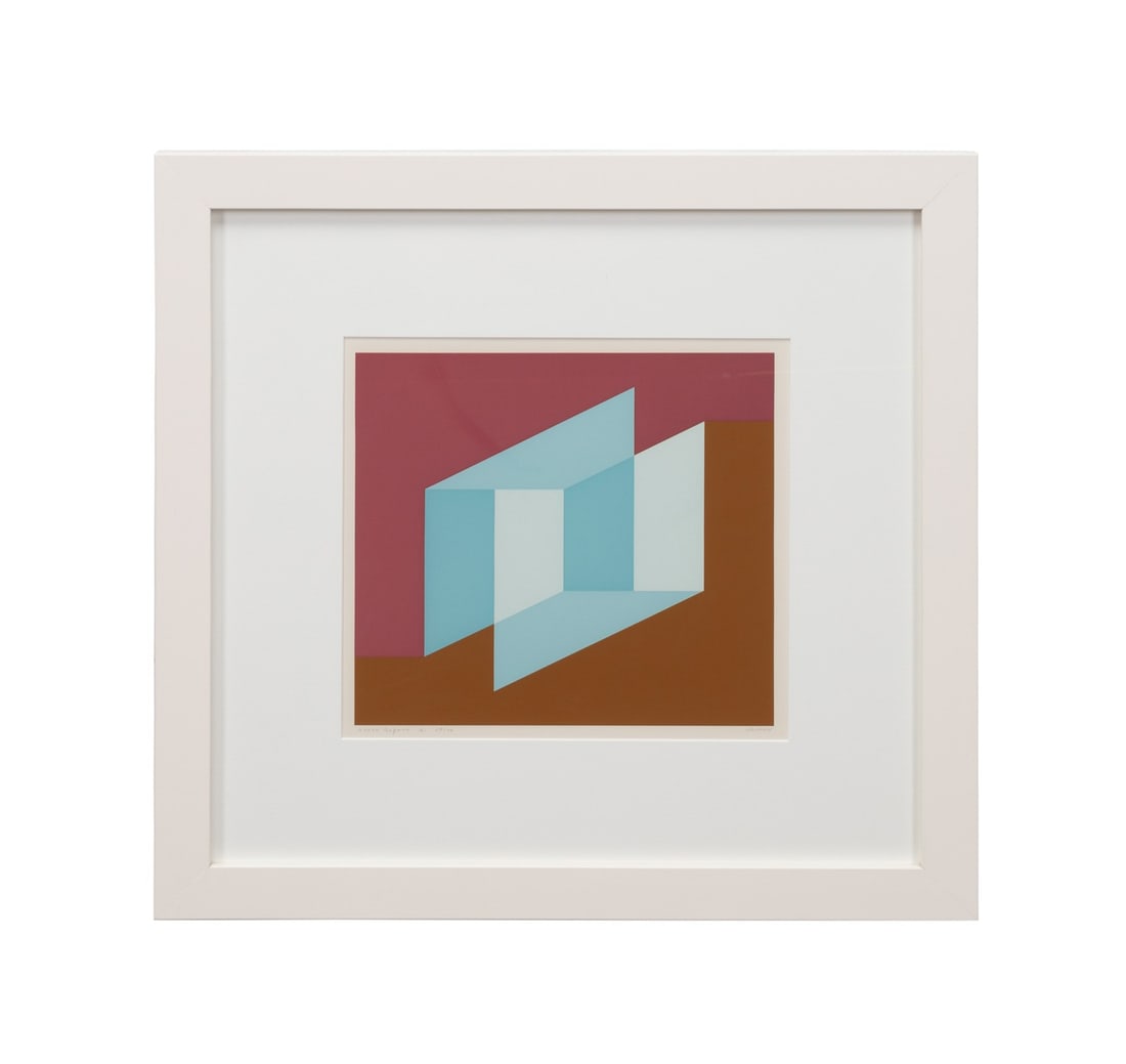 J. ALBERS 'NEVER BEFORE' SCREENPRINT, BLUE & PINK (1 of 6)