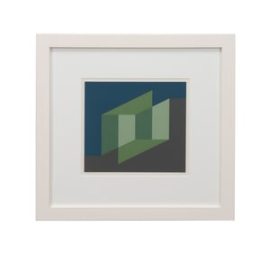 J. ALBERS 'NEVER BEFORE' SCREENPRINT, GREEN & BLUE