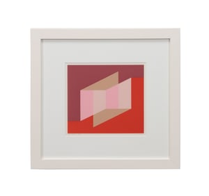 J. ALBERS 'NEVER BEFORE' SCREENPRINT, RED & PINK