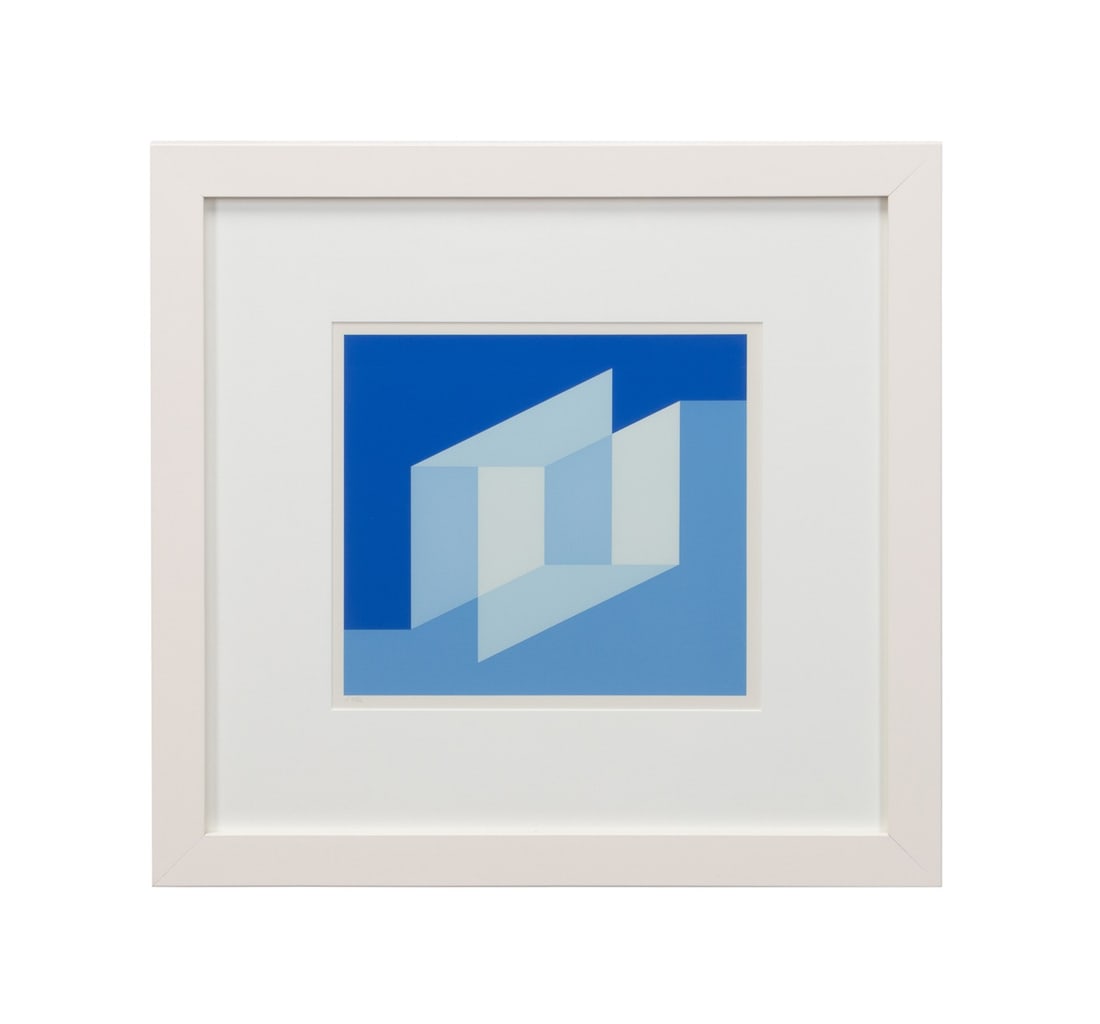 J. ALBERS 'NEVER BEFORE' SCREENPRINT, BLUE (1 of 5)