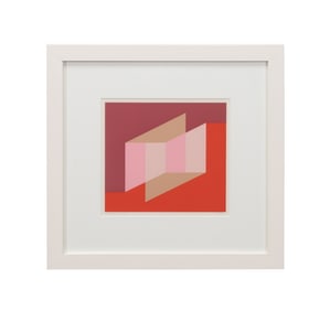 J. ALBERS 'NEVER BEFORE' SCREENPRINT, RED & PINK