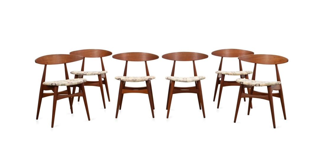SIX HANS WEGNER FOR CARL HANSEN CH33 SIDE CHAIRS (1 of 5)