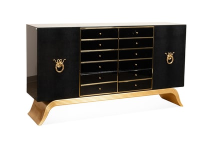 KOKET 'SINFUL' BLACK LACQUER & GLASS SIDEBOARD