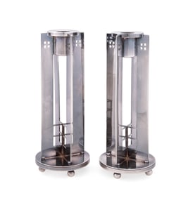 PAIR OF RICHARD MEIER FOR SWID POWELL CANDLESTICKS