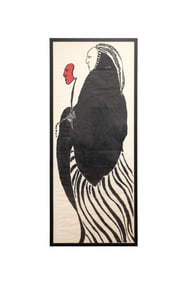 BEN SMITH 'PROCESSIONAL FIGURE...' LARGE WOODCUT