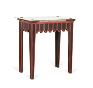 FOLK ART SNAKE TABLE, MANNER TUBBY BROWN