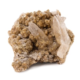 LARGE MUSCOVITE ROSES AND QUARTZ CRYSTALS CLUSTER