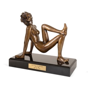 VICTOR SALMONES, 'BY THE SEA', FIGURAL BRONZE