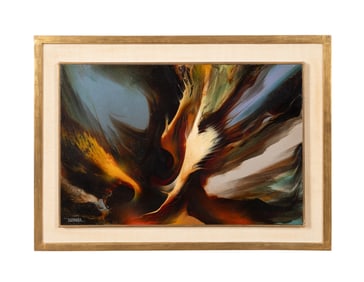 LEONARDO NIERMAN, 'BIRD AT SPRING TIME', ACRYLIC