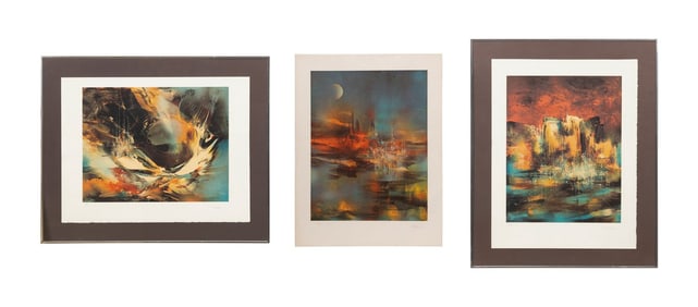 NIERMAN THREE 'CITY' SERIES LITHOGRAPHS, 2 FRAMED