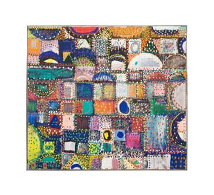 LYNNE GELFMAN COLORFUL GEOMETRIC ABSTRACT, 1981