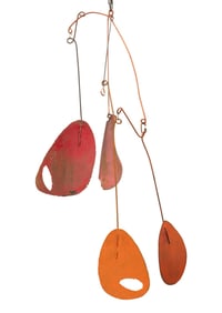 LARGE KINETIC ORANGE & RED MOBILE, STYLE OF CALDER