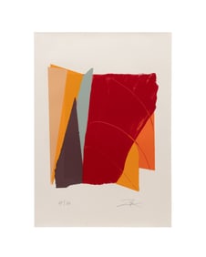 LARRY ZOX 'RED LINE I' 1979 SCREENPRINT
