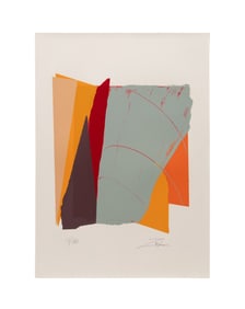 LARRY ZOX 'RED LINE II' 1979 SCREENPRINT