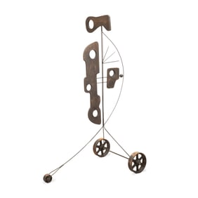 RONNIE JONES WOOD & IRON KINETIC SCULPTURE