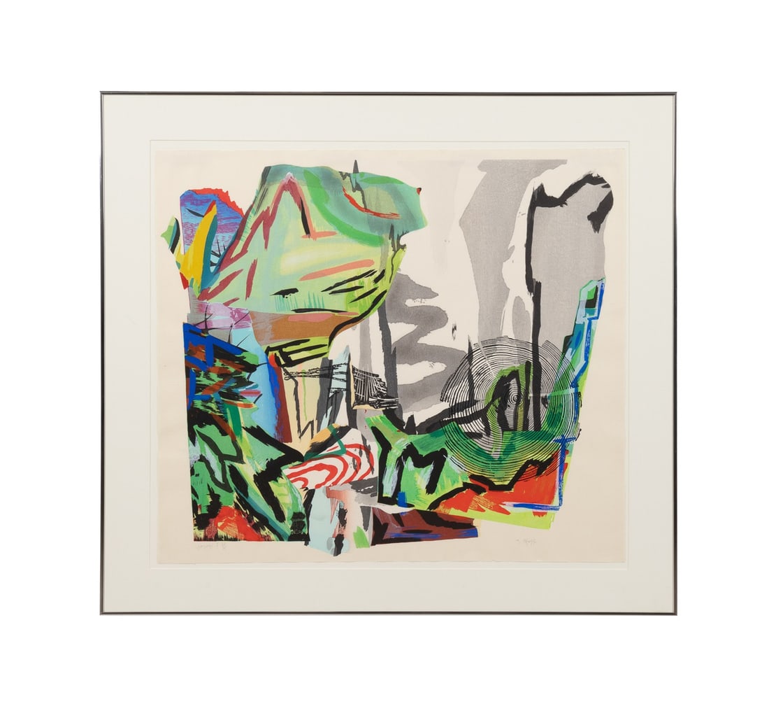 JUDY PFAFF 'YOYOGI I' 1984 COLOR WOODCUT, 48/75 (1 of 7)