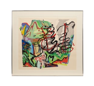 JUDY PFAFF 'YOYOGI II' 1984 COLOR WOODCUT, 66/75