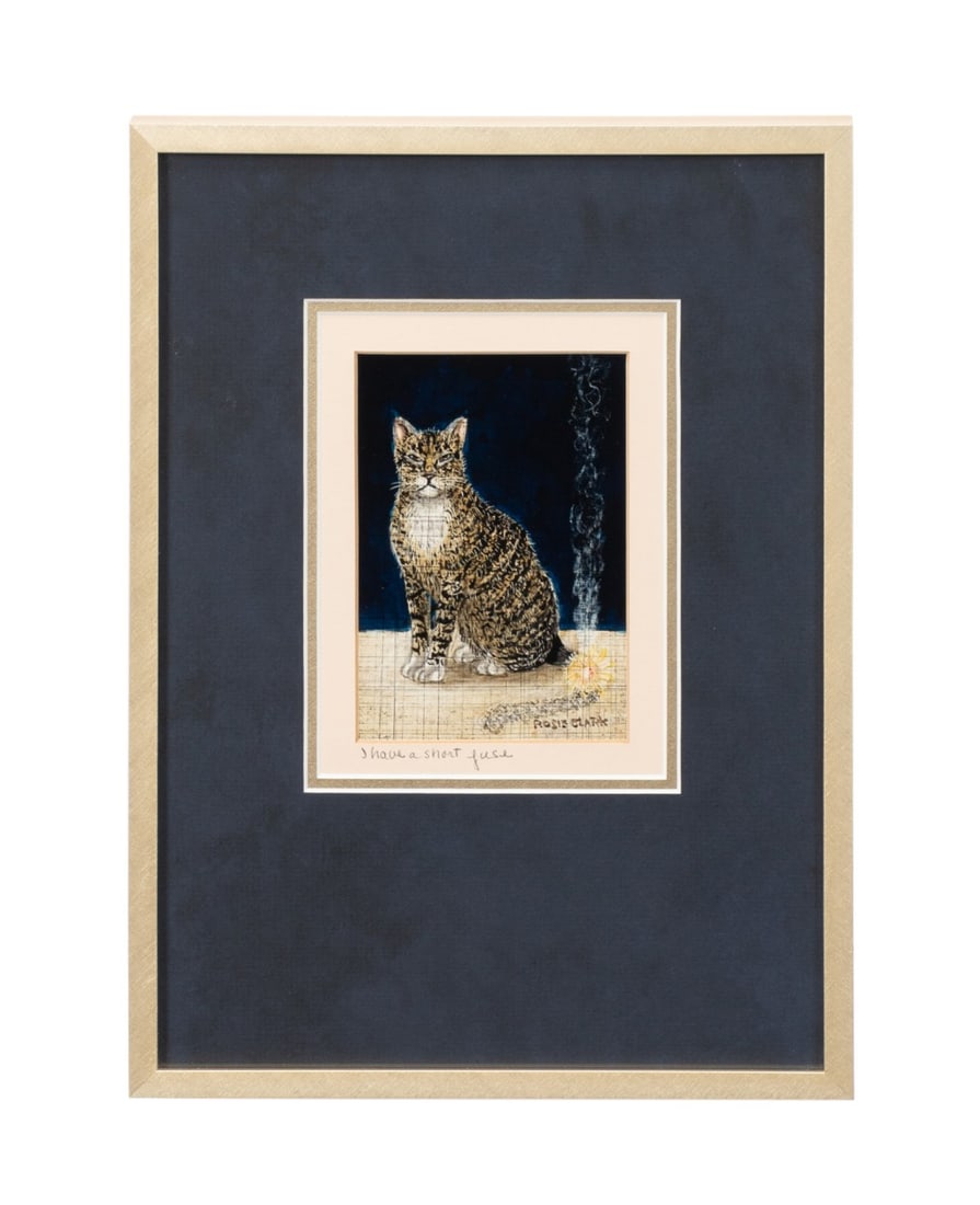 ROSIE CLARK CAT OIL ON SCRATCHBOARD (1 of 5)