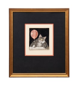 ROSIE CLARK 'WHOOPIE' OIL ON SCRATCHBOARD