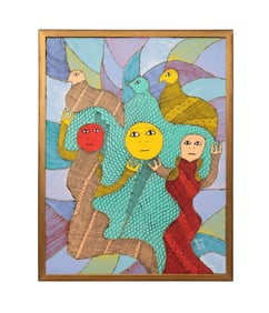 LEVOY EXIL, ABSTRACT FIGURAL O/C, 2003