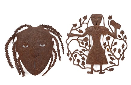 TWO GABRIEL BIEN-AIME HAITIAN WALL SCULPTURES