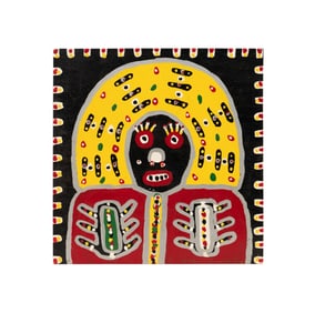 RICHARD BURNSIDE, 'AFRICAN KING' FOLK ART ON BOARD