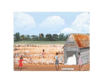 ZELLE MANNING, 'COTTON HOUSE', FOLK ART ACRYLIC