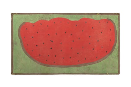 EARLY MOSE T. FOLK ART WATERMELON PAINTING