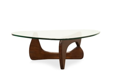 GLASS TOP COCKTAIL TABLE, AFTER NOGUCHI