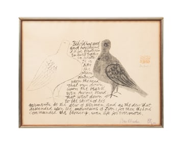 BEN SHAHN 'TWO BIRDS...' OFFSET LITHOGRAPH, 47/300