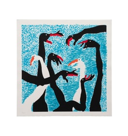 BORIS BUCAN 'SWAN LAKE' 1988 COLOR LITHOGRAPH