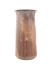 CHARLES COUNTS SGRAFFITO STUDIO POTTERY VASE