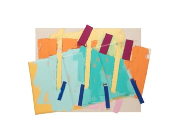 CURT BARNES, LINEAR ABSTRACT 1980 MM ON CANVAS