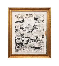 ED DODD & TOM HILL SUNDAY COMIC STRIP INK ON PAPER