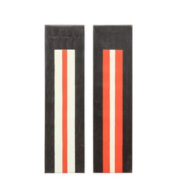 PAIR OF NARROW GEOMETRIC PAINTINGS, SIGNED, O/C