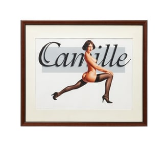 HUBERT DE LARTIGUE 'CAMILLE' NUDE AIRBRUSH ACRYLIC