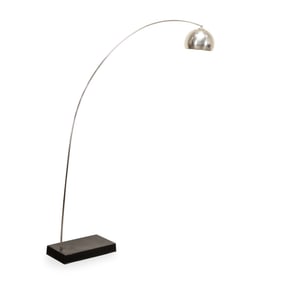 LARGE CHROME ARC FLOOR LAMP, MANNER R. SONNEMAN