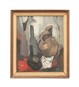 MARIE-LOUISE HARDY ABSTRACT STILL LIFE, O/B, 1957