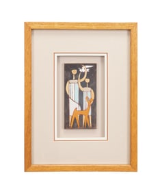 PANOS VALSAMAKIS, MCM FIGURAL TILE, SIGNED