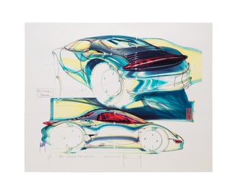 PINKY LAI, SIGNED PORSCHE MONOPRINT