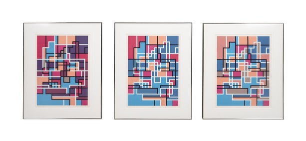 THREE RICHARD TOBIAS GEOMETRIC SCREENPRINTS 1986